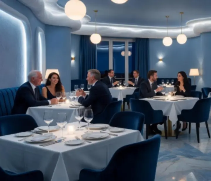 Ambiance de soirée blackjack élégante dans le restaurant Luminoblebo