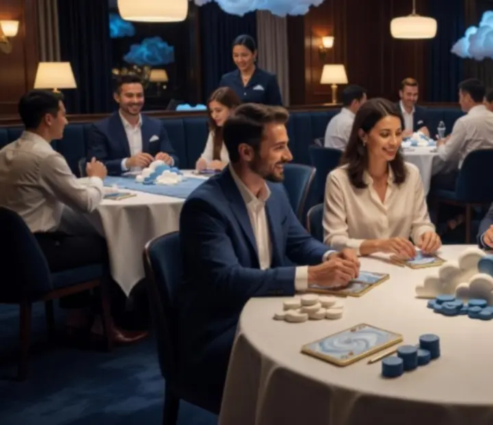 Espace dédié aux animations de table avec ambiance lumineuse et conviviale